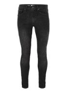 Topman Mens Washed Black Spray On Ripped Jeans