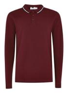Topman Mens Red Burgundy Muscle Fit Polo
