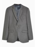 Topman Mens Grey Super Skinny Fit Single Breasted Blazer With Notch Lapels