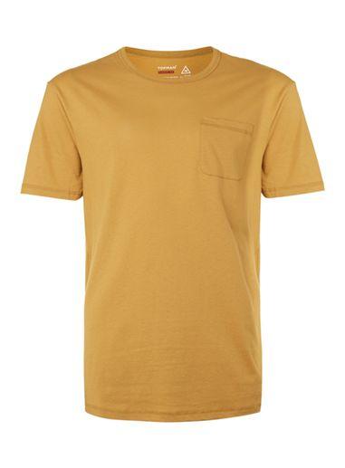 Topman Mens Blue Mustard Pocket Crew Neck T-shirt