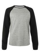 Topman Mens Grey Salt And Pepper Raglan Long Sleeve T-shirt