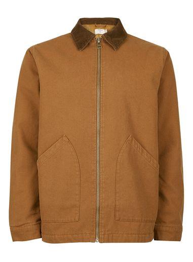 Topman Mens Brown Camel Work Jacket