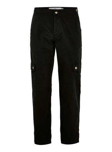 Topman Mens Black Straight Cargo Pants