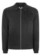 Topman Mens Black Embroidered Lightweight Harrington Jacket
