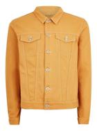 Topman Mens Yellow Mustard Contrast Stitch Denim Jacket