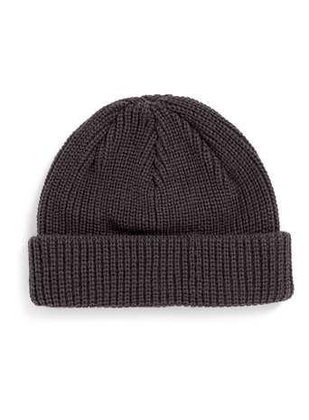 Topman Charcoal Fisherman Rib Beanie
