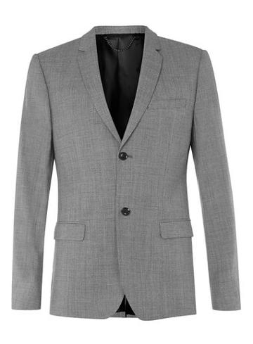 Topman Mens Mid Grey Limited Edition Grey Marl Skinny Fit Suit Jacket
