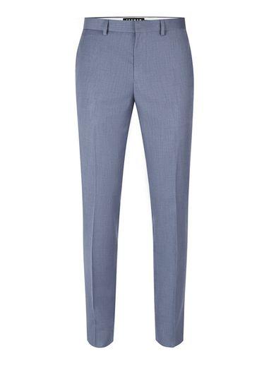 Topman Mens Mid Blue Lightweight Skinny Fit Suit Pants