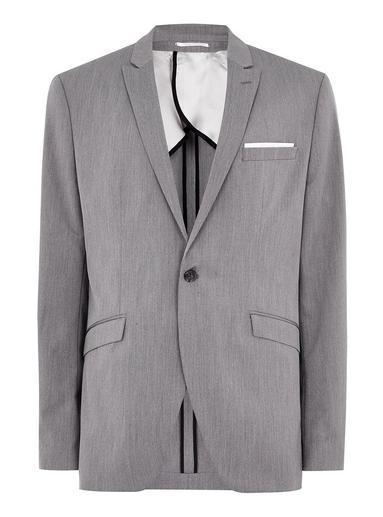 Topman Mens Grey Selected Homme Gray Stripe Blazer