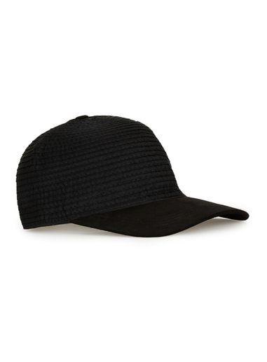 Topman Mens Aaa Black Ribbon Textured Curved Peak Cap
