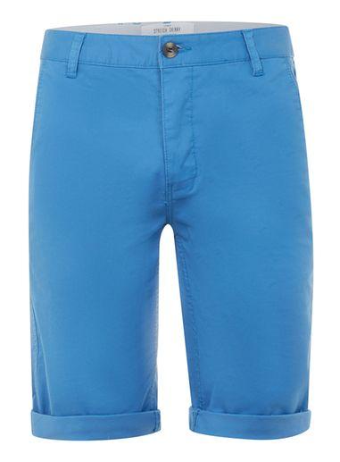 Topman Mens Blue Long Length Stretch Skinny Chino Shorts