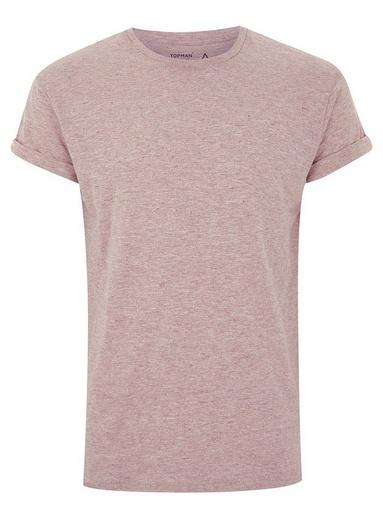 Topman Mens Orange Light Red Slub Skinny Fit Roller T-shirt