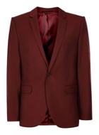 Topman Mens Burgundy Skinny Fit Suit Jacket