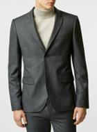 Topman Mens Mid Grey Essential Grey Skinny Fit Suit Jacket