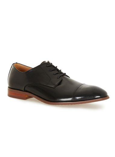 Topman Mens Black Pu Toecap Shoes