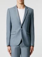 Topman Mens Dusty Blue Skinny Fit Suit Jacket