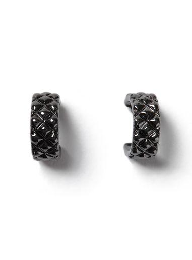 Topman Mens Grey Gunmetal Look Cross Hoop Earrings*