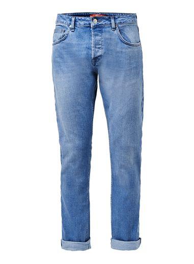 Topman Mens Blue Light Wash Indigo Stretch Slim Selvedge Jeans