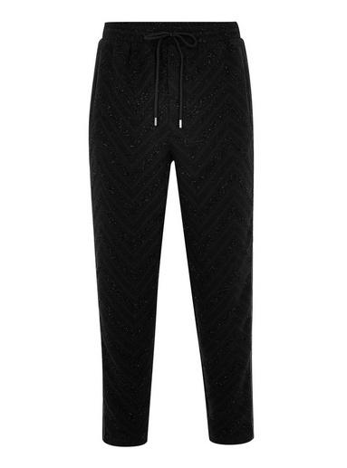 Topman Mens Black Sparkle Chevron Slim Crop Joggers