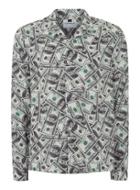 Topman Mens Green Dollar Bill Shirt