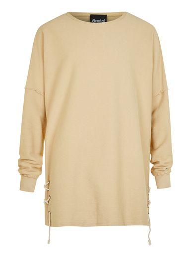 Topman Mens Brown Granted Sand Rope Lace Sweatshirt*