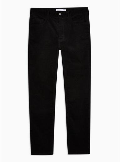 Topman Mens Black Micro Corduroy Stretch Skinny Trousers