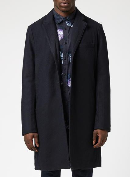 Topman Mens Blue N1sq Navy Longline Coat*