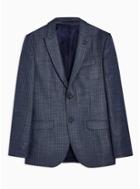 Topman Mens Navy Pinstripe Skinny Fit Blazer With Peak Lapels