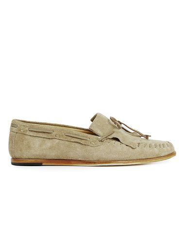 Topman Mens Brown Hudson Beige Suede Tassel Loafers