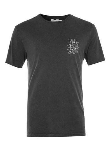Topman Mens Black Ride Fast Print T-shirt