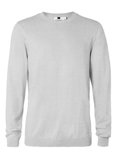 Topman Mens Grey Twist Crew Neck Sweater