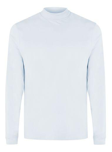Topman Mens Light Blue Mini Turtle Neck Long Sleeve T-shirt