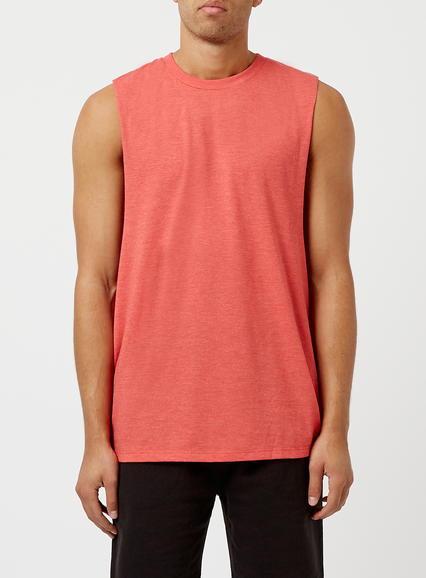 Topman Mens Red Marl Tank Vest
