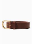 Topman Mens Brown Tan Leather Belt With Horseshoe Buckle