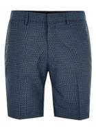 Topman Mens Blue Mini Check Shorts