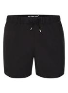 Topman Mens Black Embroidered Logo Swim Shorts