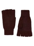 Topman Mens Red Burgundy And Black Mix Fingerless Gloves