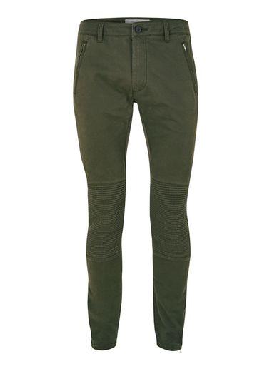 Topman Mens Khaki Skinny Biker Chinos