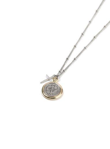 Topman Mens Grey Mixed Metal Pendant Necklace*