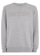Topman Mens Grey Nicce Gray Embossed Logo Sweatshirt