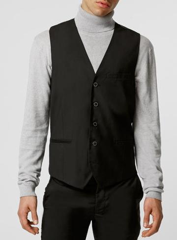 Topman Mens Black Rouges Of London Check House Vest