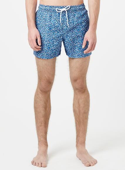 Topman Mens Blue Paint Splat Swim Shorts
