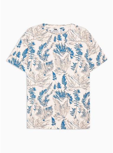 Topman Mens Cream Ecru Fern Print T-shirt