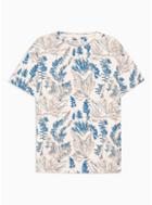 Topman Mens Cream Ecru Fern Print T-shirt