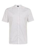 Topman Mens White And Burgundy Dot Short Sleeve Dress Shirt