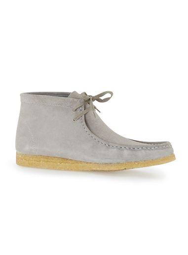 Topman Mens Grey Suede Wallabee Boots