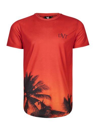 Topman Mens Devote Red Tropical Print T-shirt*