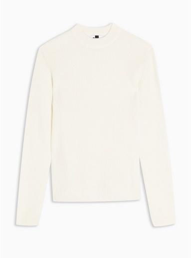 Topman Mens Cream Off White Textured Turtle Neck Sweater