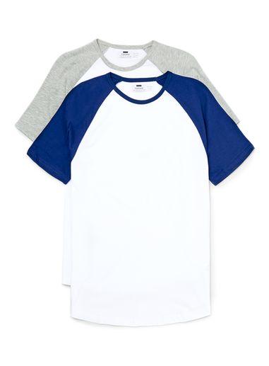 Topman Mens White Short Sleeve Raglan 2 Pack*