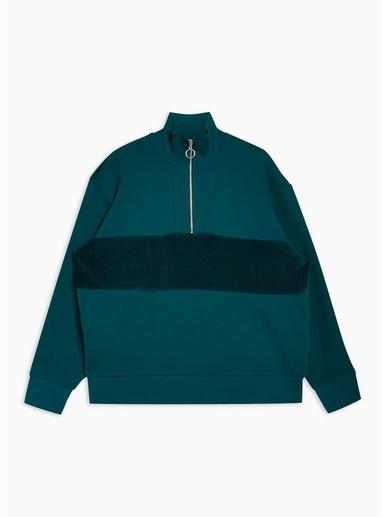 Topman Mens Green Teal Track Top
